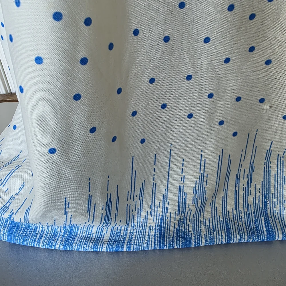 Handmade blue and white dress.  Lg to XL vintage(?), sleeveless, A-line - Picture 5 of 12